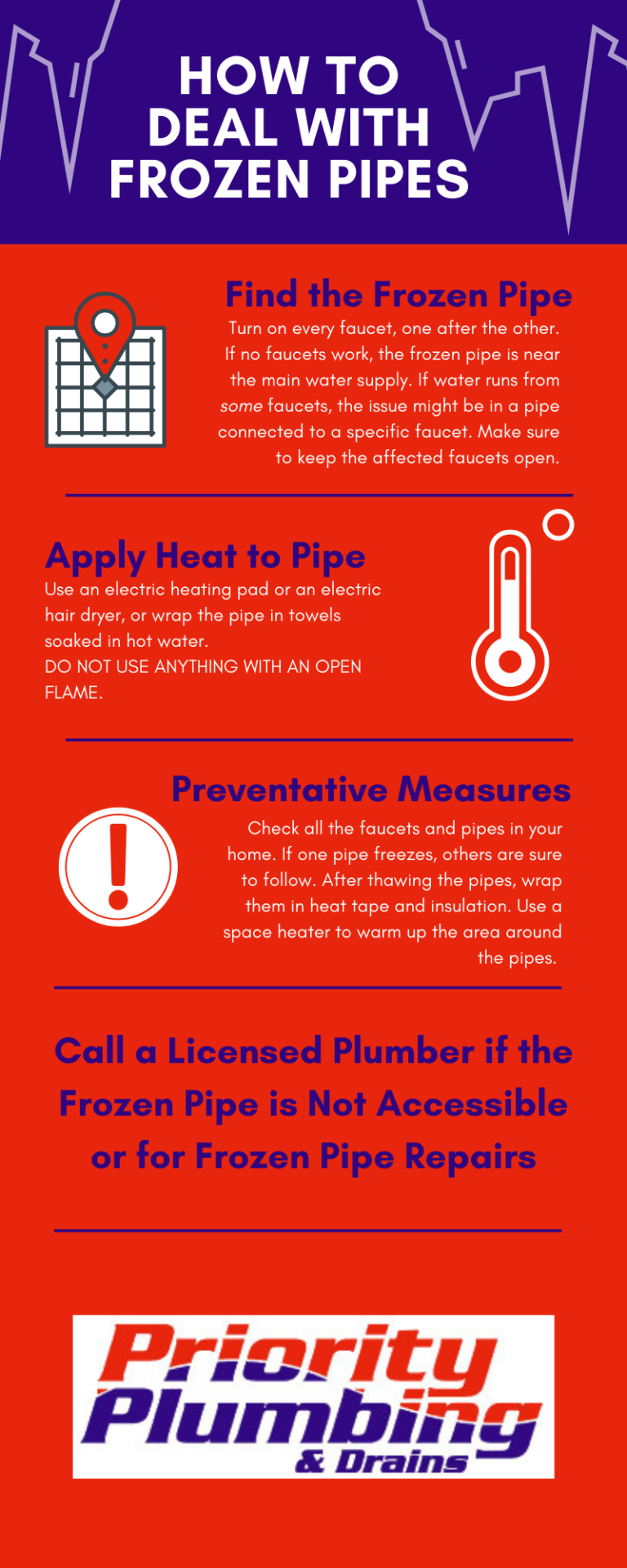 Priority Plumbing - How to Deal with Frozen Pipes